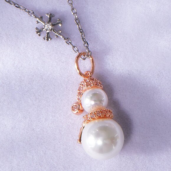 Snowman Pearl Necklace - Charmed Aroma 2021 Christmas Holiday Collection Frosty - Picture 1 of 5